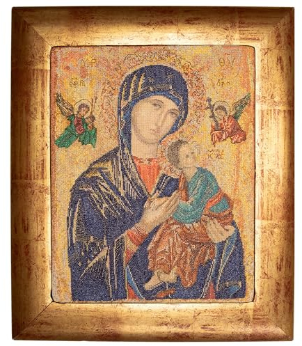 Thea Gouverneur - Counted Cross Stitch Kit - Our Lady of Perpetual Help - Aida - 18 Count - Embroidery Kit for Adults - DMC Embroidery Threads and Other Cross Stitch Supplies Included - 551A