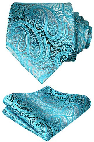 Alizeal Gradient Paisley Floral Krawatte mit Einstecktuch Set-Türkis