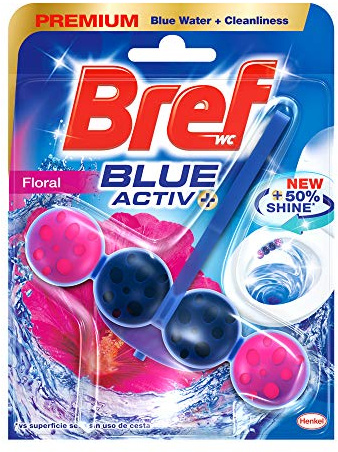 Bref WC Active Blue Activ Floral 50 g, Packung mit 5 Stück, insgesamt 250 g