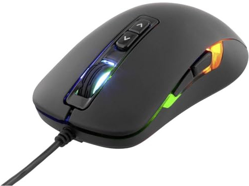 DELTACO Gaming Optische Maus, 800-2000 DPI, 125 Hz, 7 Tasten, LED Beleuchtung, USB schwarz