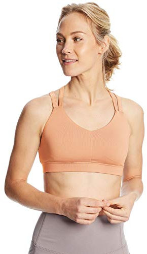 C9 Champion Damen Medium Support Compression Strappy Back Cami Sport-BH, Spiced Mandel Pink, small