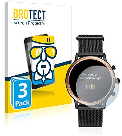 brotect Glass Screen Protector Film compatible with Fossil Julianna HR (5.Gen) (3 Pack) - Glass-Foil 9H Protection [Scratch Resistant, High Clarity]