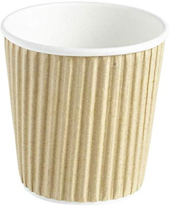 We Can Source It Ltd - Kraft Ripple Triple Walled Disposable Paper Coffee Cups - Hot Drink Cups 4oz/120ml for Home, Cafe, Work, Parties or Outdoors - Pack of 25 Disposable Cups