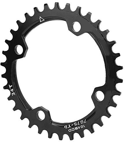 Alomejor Fahrrad Kettenblatt 104BCD 32T 34T 36T Fahrrad Schmal Breit Single Runder Kettenblatt für Mountainbike Reparatur(34T)