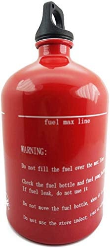 Botella vacía de almacenamiento de gasolina de aluminio de 1 litro para viajes al aire libre, camping, senderismo, picnic, cocina/motocicleta, lata de gasolina de emergencia
