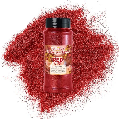 140g Paillettes Fines, Paillettes pour Visage Brillante pour Décoration pour Créatifs, Maquillage, Corps, Résine époxy - Rouge
