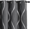 PONY DANCE Vorhang Grau Blickdicht 2er Set H 220 x B 140 cm Wohnzimmer Gardinen mit Ösen Verdunkelung Thermogardinen Kälteschutz Verdunklungsvorhänge mit Linien-Foliendruck