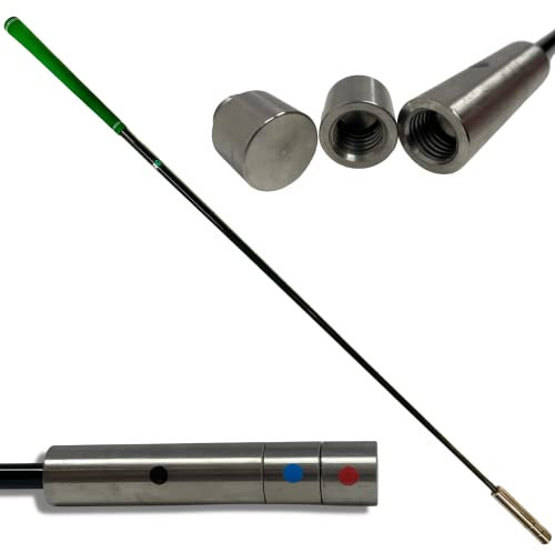 Relentless Golf speed stick training aid and tempo trainer. This golf training aid will help you gain balance and yards. Get your golf swing trainer now, and start bombing those drives!, Black, green