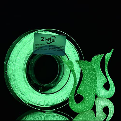 Zi-Rui 3D-Drucker PLA Filament, Glänzendes Leuchtendes Grün, 1,75 mm, 200 G/Spule (Grün)…