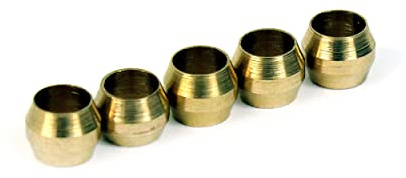 Micro Swiss Spare 4mm brass Compression Sleeves (Pack of 5), Einzelpack
