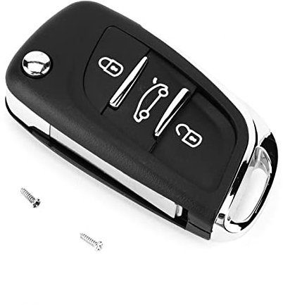 Yctze 3 Boutons de Voiture à Distance Flip Key Fob Case Blade Cover Shell Fit pour Partner 306 407 pour Télécommande Porte-Clé Coque Cle
