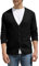 Hisir Strickjacke Herren Pullover V Ausschnitt Leichte Cardigan Elegant Winterjacke Klassischer Warme Weiche Strickjacken mit Knöpfe für Männer (Schwarz, XXL)