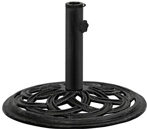 vidaXL Base de Sombrilla, Soporte de Parasol, Pie de Sombrilla, Base para Jardín Patio Terraza Piscina Playa, Hierro Fundido Negro 44X44X31 cm