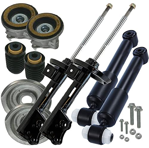 BESTPRICE 4x Gasdruck Stoßdämpfer Vorne und Hinten Federbein inkl. Domlager & Staubschutzsatz, Kompatibel mit MERCEDES-BENZ A-Klasse (W168)
