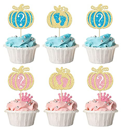 Kürbis-Cupcake-Topper und Kuchendekorationen für Kindergeburtstage und Babypartys, 24 Stück