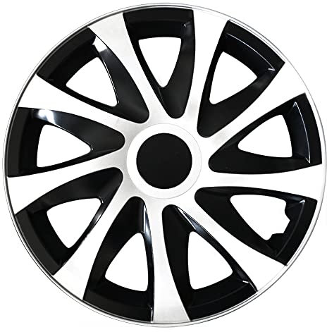 RADKAPPEN-KÖNIG 1STÜCK EINZELN 15 Zoll 15 RKK04 Schwarz-Weiss Radkappe Radzierblende