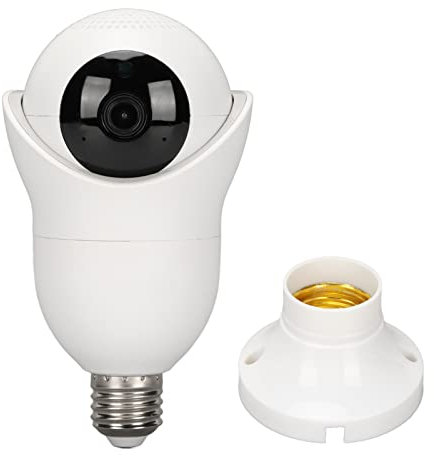 Asixxsix Light Bulb Security Camera, Easy Installation E27 Lamp Holder 2.4G 5G WiFi 360° Wireless Home Surveillance Cameras, 2 Way Audio, Night Vision, Smart Motion Detection, for Home Security