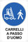 Pubblimania Carrelli a passo d'uomo, alluminio 3 mm di spessore. Cartello in metallo (Cm 30x40, Carrelli a Passo d'Uomo)