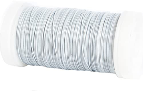 Decolackdraht 160m // Ø 0,3mm // 100g // Dekodraht Basteldraht Bindedraht Blumendraht // für Blumengestecke Dekokränze und ideal zum Basteln (Weiss) Floristik Handwerk Bastelarbeiten