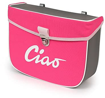 MOTO NOSTRA Satteltasche Pink, Grau Länge 300mm, Höhe 215mm, Breite 90mm für Ciao Mofas Ersatz Ledertasche Stauraum