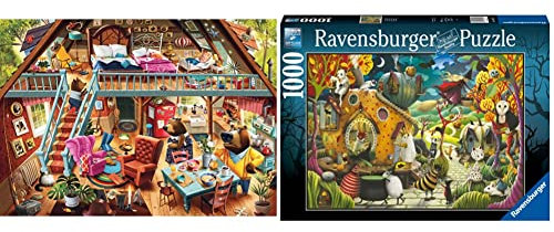 Ravensburger Goldilocks Gets Caught by the Three Bears 1000 Piece Jigsaw Puzzles for Adults and Kids Age 12 Years Up & Happy Halloween 1000 Piece Jigsaw Puzzle for Adults and Kids Age 12 Years Up