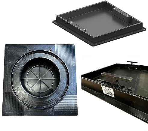 Clark Drain T1G3P 440mm (L) x 440mm (W) x 52mm (D) Overall Size Recessed Square to Round Manhole Cover to Suite risers from 220mm to 300mm Locked and Sealed with Built in Handles