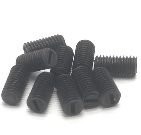 SeroNi Jeu de vis sans tête fendues en plastique et Nylon noir M3/4/5/100, 6/8 pièces(M3 x 4-01)