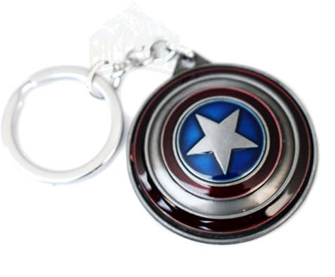 HILLSIDE Captain America Avengers Superhelden-Schlüsselanhänger, drehbarer Schild, grauer Ring, Schlüsselanhänger, antiker Vintage-Schlüsselanhänger, lustiges Geschenk, Spielzeug, Schlüsselanhänger,