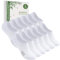 Caldodo Lot de 6 paires de chaussettes de sport en bambou pour femme 35-38 39-42 Chaussettes de sport invisibles Chaussettes de course anti-transpiration, Blanc., 35-38