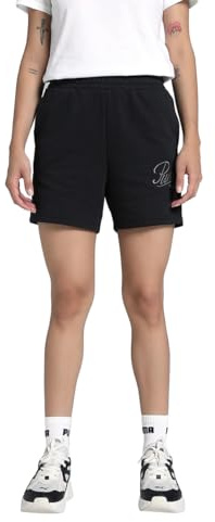 Puma Damen Gestrickte Shorts ESS Script High-Waist Shorts 5
