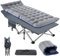 ZIKEBTUY Campingbett Klappbar Feldbett 190×71×36cm Tragfähigkeit 200 Kg 1200D Oxford-Gewebe Gästebett mit Matratze und Seitentasche Klappbett für Outdoor Indoor Garten Camping