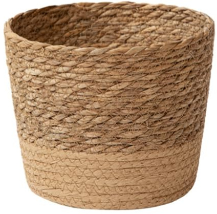 Geroosaty Strohgeflecht Blumentopf Weidenkorb Rattan Blumentopf Aufbewahrungskorb Handgefertigter Gewebter Pflanzkorb Einfache Installation L