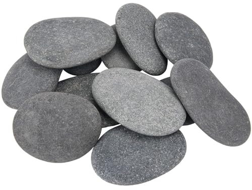 20 Stück Flache Steine zum Bemalen, 3-5cm kleine Kieselsteine, Mandala Malsteine Glatte Naturstein Strand Kiesel Flusskiesel für Bemalen, Steine zum Basteln Blumentöpfen und Garten/Aquarium Deko