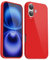 Svanove for iPhone 16 Case Silicone, Glossy Soft Rubber Gel Jelly Cute Protective Plastic Simple Plain Phone Case Cover for Women Girl, Slim Thin Flexible Shockproof TPU, Red