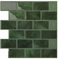 WoStick Grün Klebefliesen Küche, 3D Peel and Stick Tiles mit Vintage Textur, leicht zu reinigen Rechteck Subway Selbstklebende Fliesen für Küche Bad, 30,5x30,5cm 10 Blätter