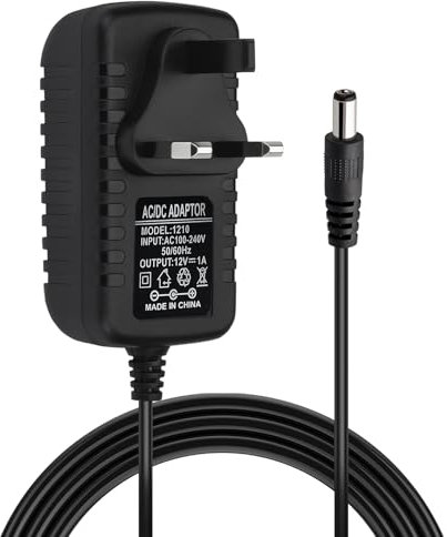 12V 1A Power Supply Adapter, AC/DC Adapter 100-240V 50/60Hz to DC12V 1A 12W UK Converter Adapter for CCTV Cameras Routers Hubs LED Strips Yamaha Keyboards Home Appliances 5.5x2.5mm & 5.5x2.1mm DC Plug