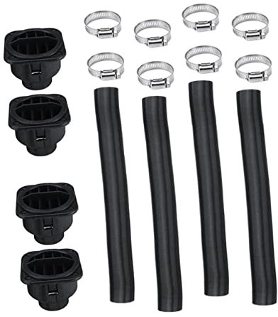 iplusmile 1 Set Heizungsersatzkit Für Auto Mit 42mm Duct Schlauch 80cm Und 4 Quadratischen Luftauslass Drehköpfen Sowie 8 Klemmen Geeignet Für Standheizungen Und Heizlüfter