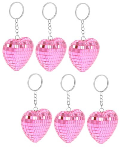 Alipis 6stücke Disco Schlüsselanhänger Herzform Reflektierendes Design Party- Für Disco-events Glänzende Accessoires Für Freundschaften Und Feiern