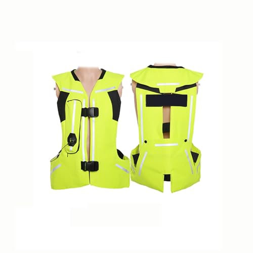 Giubbotto for Airbag Motociclistico Maschile Giubbotto D'aria Gonfiabile Con Armatura Eva Eva Riding Protective Giacca(Green,M)