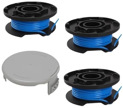 Galenkong 3 Strimmer Spool line 1 Spool Cover Compatible with Ryobi One+ AC14RL3A RAC124 OLT1832 RLT183215 RLT2925 RLT1825M13, 1.65mm Spool Wire Replacement for Ryobi 18V 24V 40V Cordless Trimmer