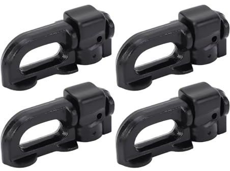 L Doppelhaken aus Hochleistungs Kohlenstoffstahl verbesserte Ladungssicherung für LKW Pickup RV ATV 4 Stück Schwarz