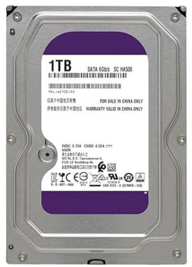 JXCHSWOU de Seguridad de Disco Duro de vigilancia de 500 GB, 1 TB, 2 TB, 3 TB y 4 TB, Grabador de Video DVR NVR CCTV HDD HD.(1TB)