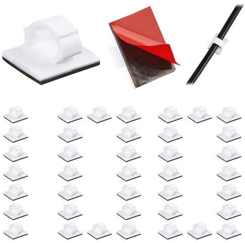 Pack De 100 Clips Para Cables Duraderos, Sujetar Cables Pared Organizador De Cables Duraderos, Clips Ajustables Para Fijar Cables De Navidad, Luces De Hadas, Hogar, TV Y Cargadores (Blanco) ﻿