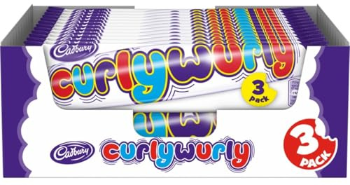 Cadbury's Curly Wurly 3er Multipack im 24er Vorratspack – Weicher Karamell-Zopf mit Überzug aus zarter Milchschokolade – Das Original im Multipack (24 x 64,5g)