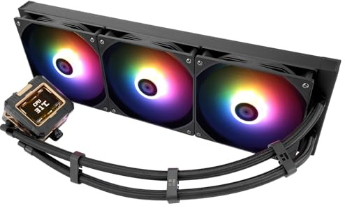 TR-Thermalright FW360 Black ARGB Liquid CPU Cooler,2.4in IPS LCD Screen with 320x240 Resolution-Magnetic,DIY Screen Theme,for AM4/AM5,LGA1851/1700/115x