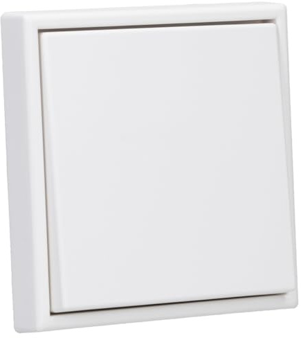 JUNG Serie LS Set 1710DE LED-Tastdimmer mit Steuertaste Schneeweiß Matt | mit 1710DE Tastdimmer Standard LED, LS1700WWM Steuertaste Standard, LS981WWM Rahmen 1-fach