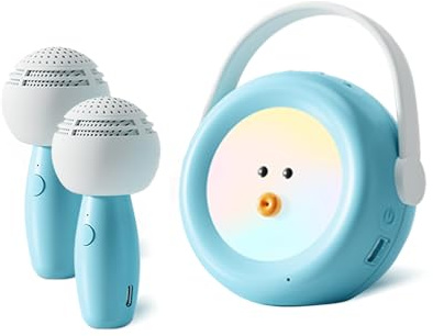 Karaoke-Maschine für Kinder mit 2 kabellosen Mikrofonen, Nachtlicht und Umschalter für Original-/Begleitmusik, Spielzeug für Kleinkinder von 3, 4, 5, 6, 7, 8 Jahren, Geschenke für Jungen und Mädchen
