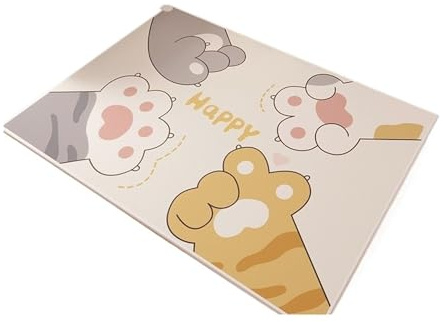 Graphene Carbon Kristall Boden Heizung Matte Cartoon Elektrische Teppich Geothermie Haushalt Schnell Ansteigende Temperatur(Happy cat paw,100x150cm)