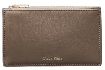 Calvin Klein Foil Logo Dbl Zip Cardcase VFU - Desert Taupe One Size