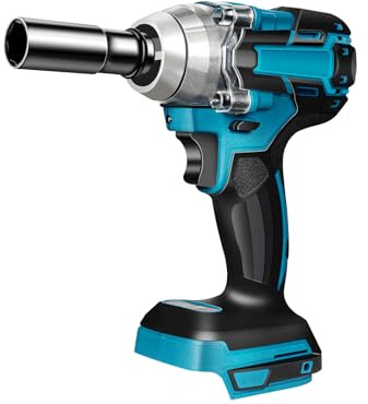 Atornillador de impacto con batería, 320 Nm, motor sin escobillas, 18 V con luz LED y 6 enchufes, para reparación de neumáticos de coche, cambio de neumáticos en obra, compatible con batería Makita de